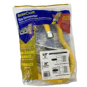 BrassCraft Stainless Steel 5/8"OD 36L Safety Plus Gas Connector, CSSC45R-36P {26